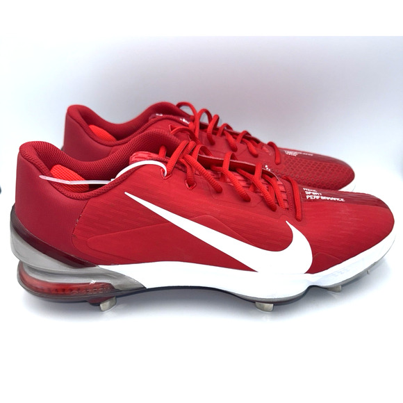 Nike Force Zoom Mike Trout 7 Red Baseball Cleats Metal CQ7224-600 Men Sz 14 - Picture 4 of 13